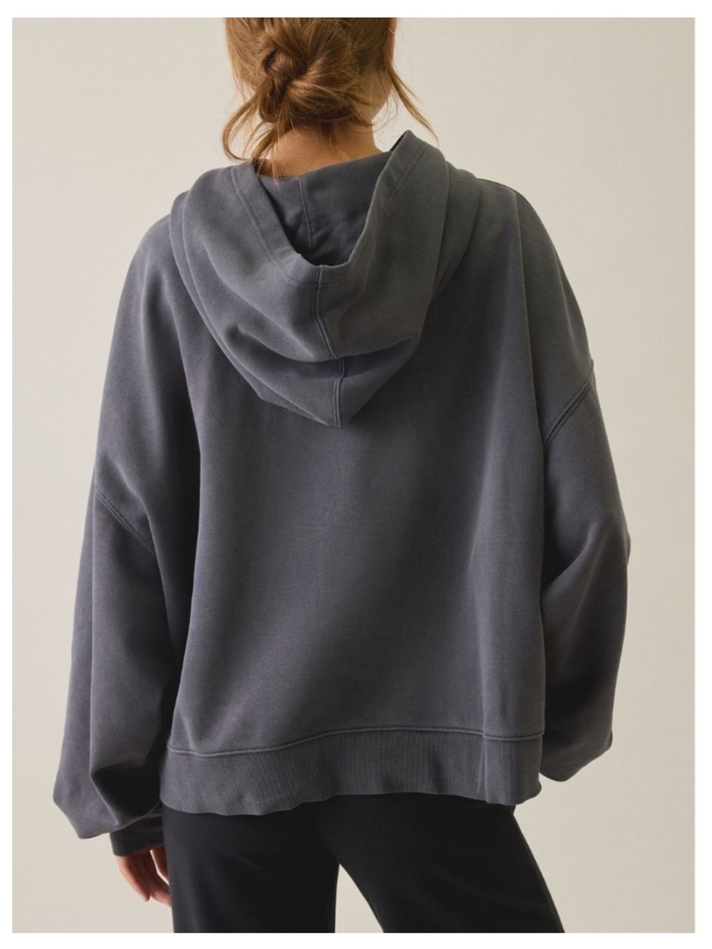 🟠NWT OUT FROM UNDER by URBAN OUTFITTERS French Terry Hoodie Sweatshirt - Dk Grey - Picture 4 of 7